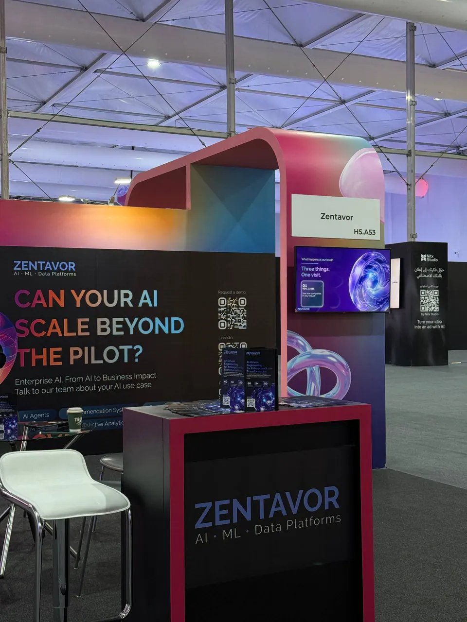 Zentavor stand H5.A53 with the branded counter and a booth screen